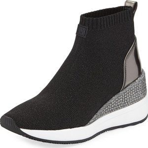 Michael Kors Skyler bootie sneakers sz 7 Black/Gunmetal